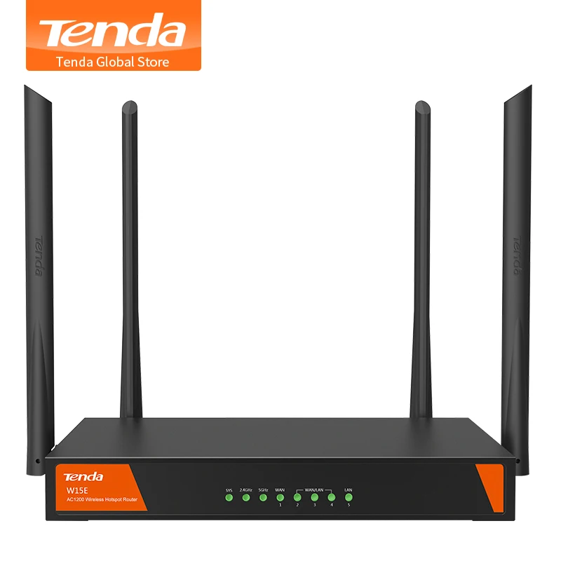 

Tenda New W15E Enterprise Wireless WiFi Router 2.4G/5GHz Wi-Fi Repeater Qualcomm High Chipset for Office/cafe /Large House/Hotel