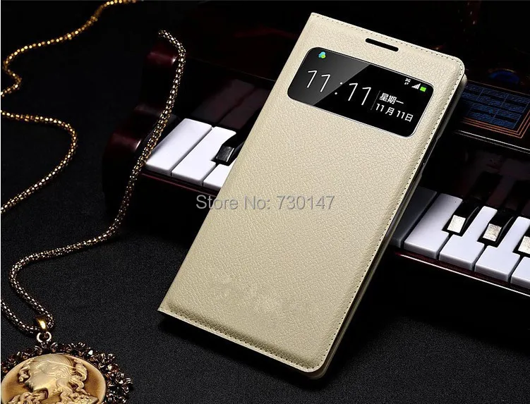 Кожаный чехол книжка с окошком для экрана Samsung Galaxy S4 i9500|s4 fashion|s4 bumpers4 aluminum |