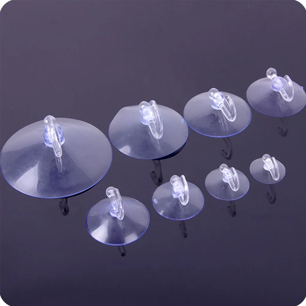 

10PCS/Pack Hot Sale Portable Transparent PVC Home Shower Room Wall Hooks Hanger Kitchen Bathroom Suction Cup Suckers Accessories