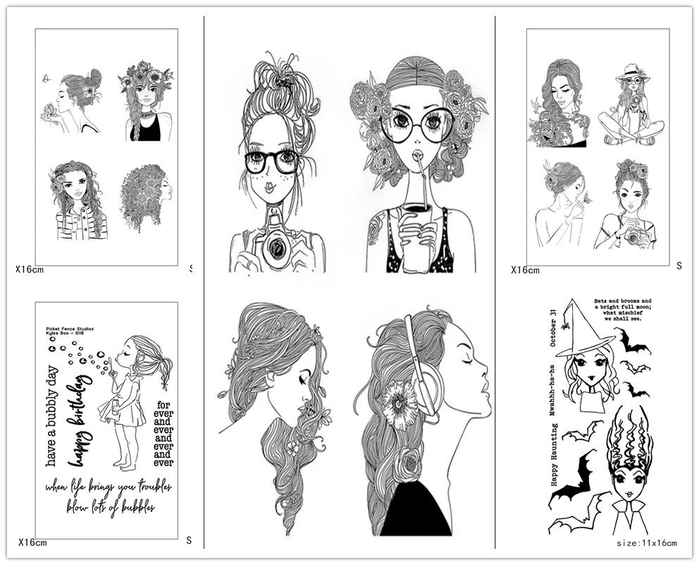 

AZSG Beautiful Fashion Girl Clear Stamps/Seals For DIY Scrapbooking/Card Making/Album Decorative Silicone Stamp Crafts