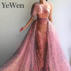 Одно плечо дубайские вечерние платья дизайн 2019 Бальные платья русалки Кружево Платья для особых случаев YeWen