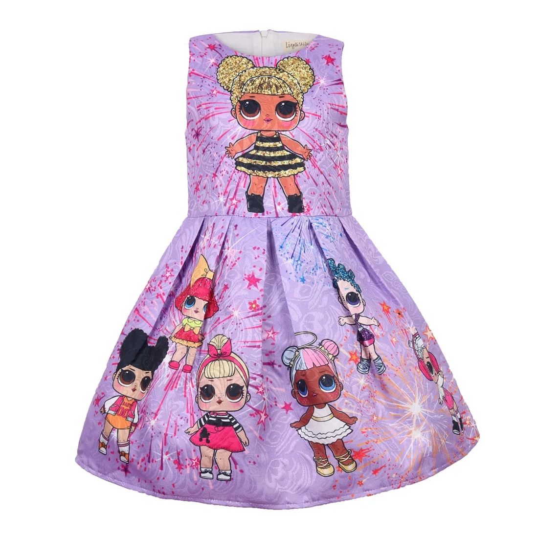 

2019 new sale baby Girls Princess Birthday Party Ruffle vest Kids Dresses For LOL Ladybug Dolls Tutu Girls Summer Dress Wedding