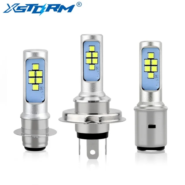 US $6.82 H4 H6 P15D BA20D Led Motorcycle Headlight Bulb Canbus Fog Light 12 SMD 1200LM Hi Lo Lamp Scooter Ac