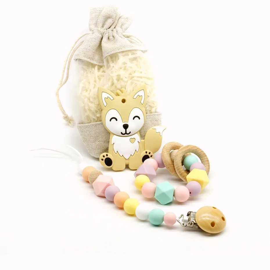 

Free shipping Silicone teething pacifier clips with Safe ABS beads Silicone pacifier chain Holder For Nipples baby chew toys