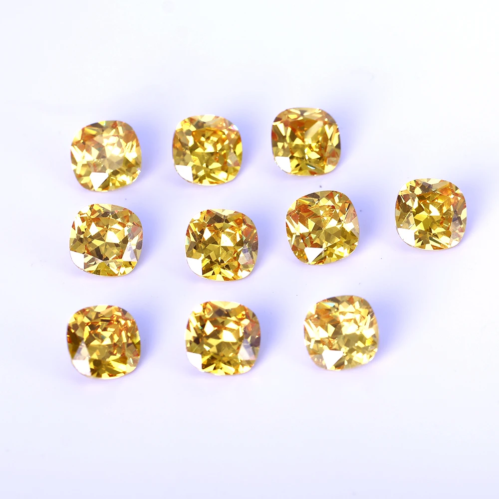 12x12MM Square Cut Citrine Stones 12.5ct Loose Gemstone Jewelry Gifts 10 pcs/set