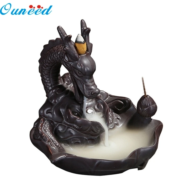 Ouneed Happy Home Retro Handmade Porcelain Ceramic Backflow Incense Burner Buddhist Decoration Home Aromatherapy 1 Piece tong xinxiang ceramic incense burner incense tea retro supplies with incense burner incense