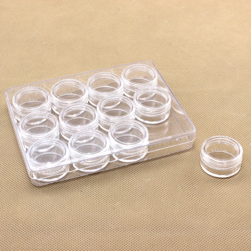 

12 Slot Jewelry Storage Box Small Essential Storage Holder Medicine Pills Organizer Case Mini Round Earring Box Sundries Box