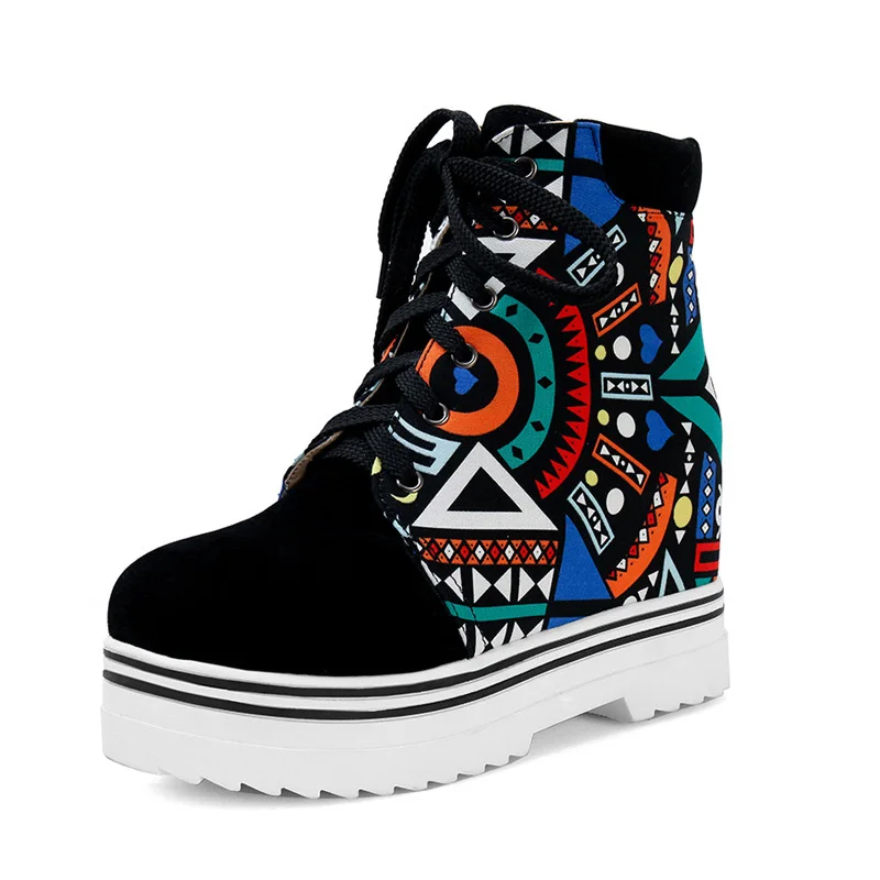 

Women's Shoes Faddish Personality Chromatic Cartoon Pattern Invisible Heel Boots