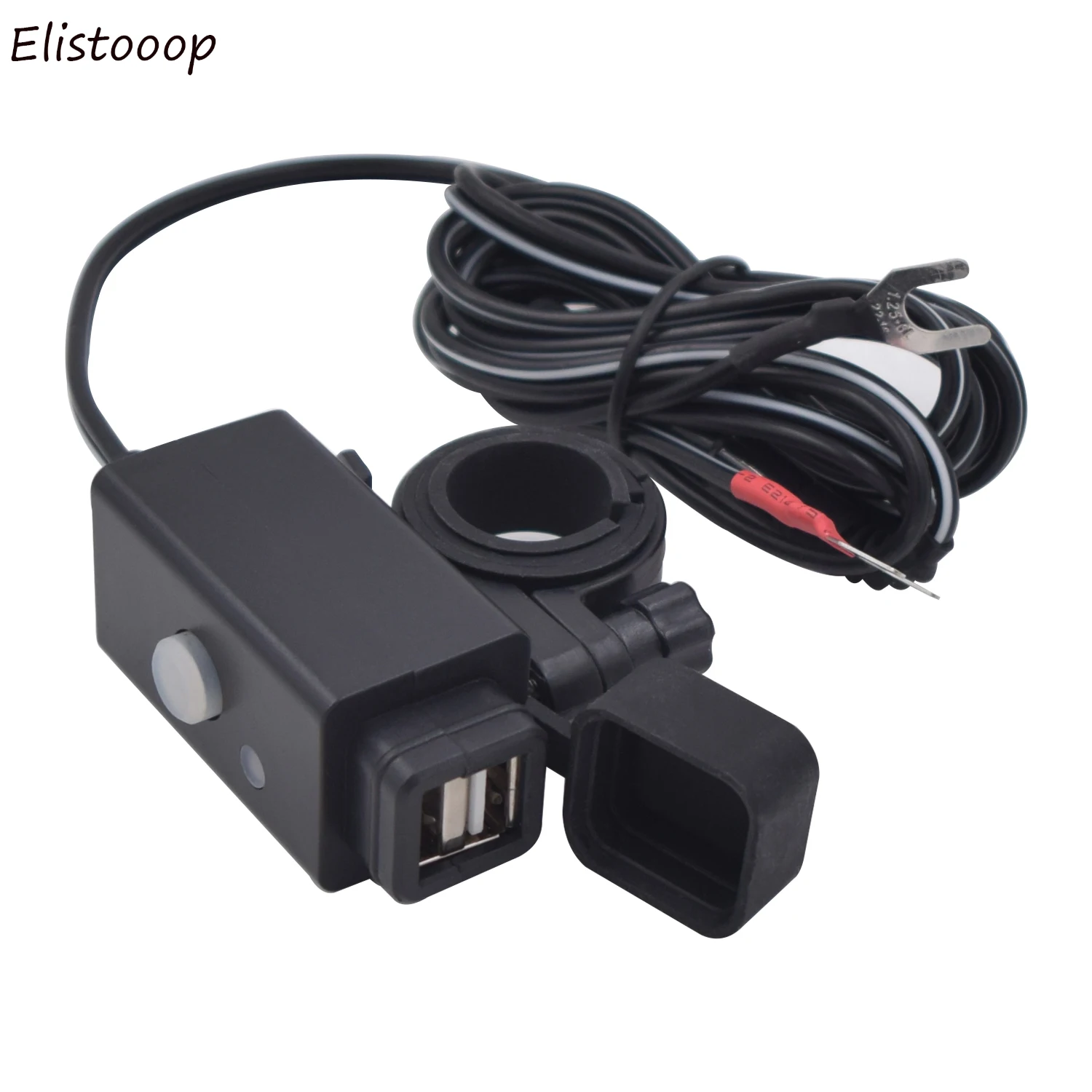 Автомобильное зарядное устройство с двумя usb-портами для мотоцикла и велосипеда, зарядное устройство, зарядное устройство, 5 В, 4.1A, водонепроницаемый светодиодный адаптер с индикацией мощности