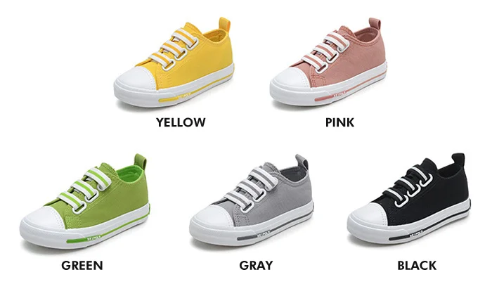 New 5 Colors Canvas Children Shoes Solid Elastic Band Kids Sneakers 2017 Casual Rubber Board Green Black Boys Shoe Girls Sneaker 552 (2)