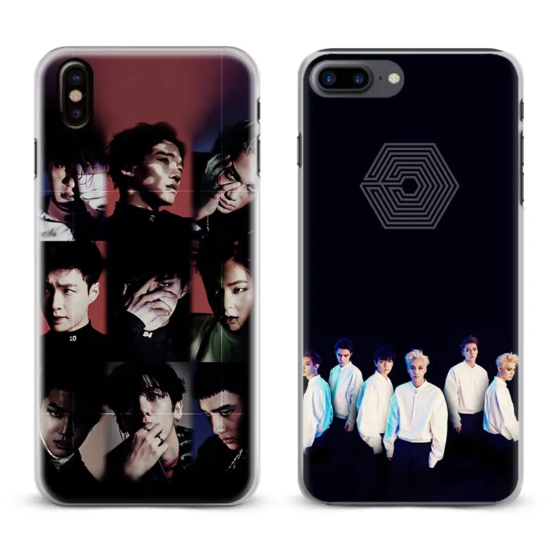 

EXO Kpop Boy group Fashion Coque Phone Case Cover Shell For Apple iPhone X 8Plus 8 7Plus 7 6sPlus 6s 6Plus 6 5 5S SE