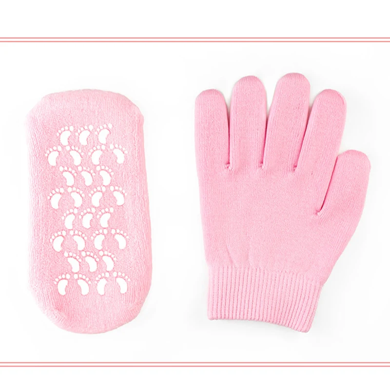 1 par de guantes de Gel de SPA o calcetines reutilizables humectantes para blanquear pies suaves máscara de mano calcetines de silicona GUANTE DE CUIDADO DE pies 1 par de guantes de Gel de SPA o calcetines reutilizables humectantes para blanquear pies suaves máscara de mano calcetines de silicona GUANTE DE CUIDADO DE pies