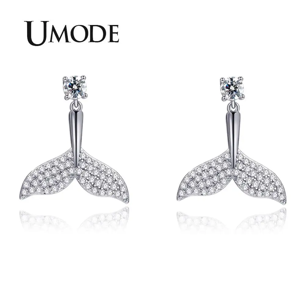 UMODE, корейские животные, хвост русалки, маленькие милые серьги-гвоздики, модные ювелирные изделия, подарки для женщин, бесплатные буклы, d oreille femme UE0565B