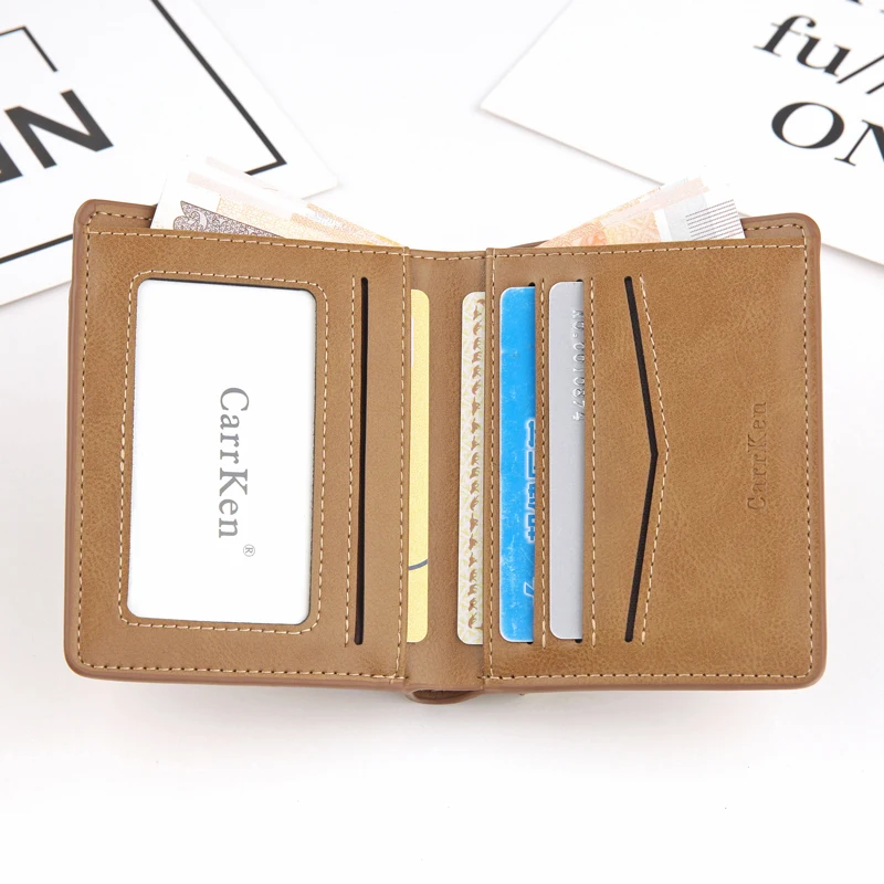 Carrken мужской кошелек, сумочка для денег, модный мужской мини-кошелек из мягкой искусственной кожи, держатель для карт, карман для монет, тонкий кошелек, мужской кошелек