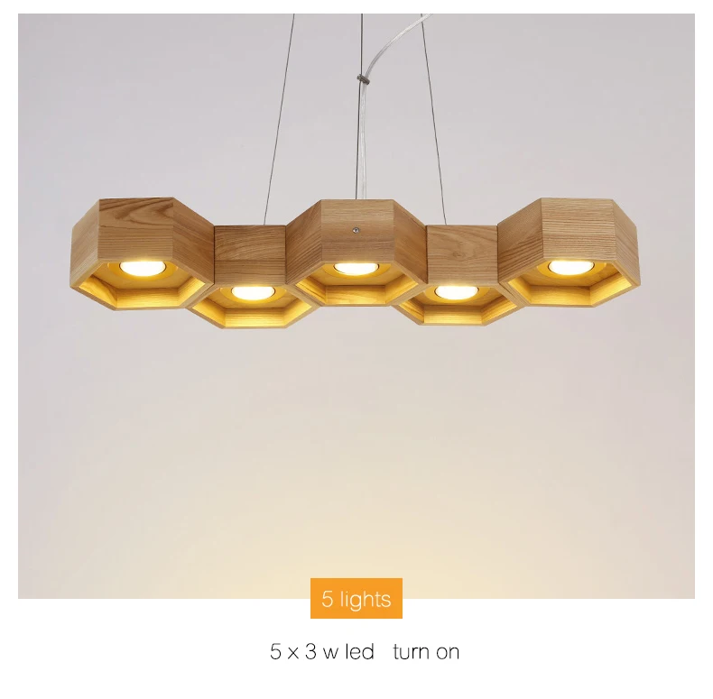 Дизайнерский выбор деревянный кулон соты светильник скандинавский креативный минималистичный гостиной обеденный деревянный подвесной светильник hanglamp