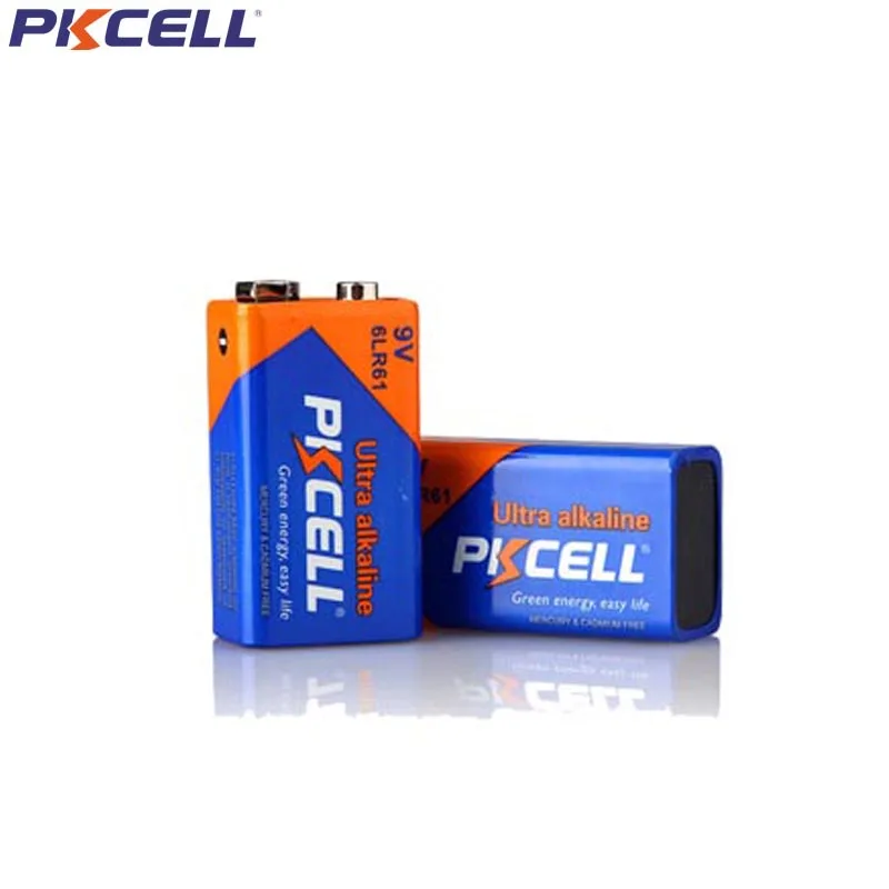 6 шт. PKCELL 9V 6LR61 щелочной Батарея 1604A 6AM6 MN1604 522 супер сухие батареи для индикатор дыма