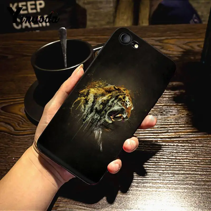 Yinuoda Fierce Wolf and Tiger Coque Shell DIY красочный чехол для телефона iPhone 7X6 6S 8 Plus 5 5S SE 5C 11 11pro