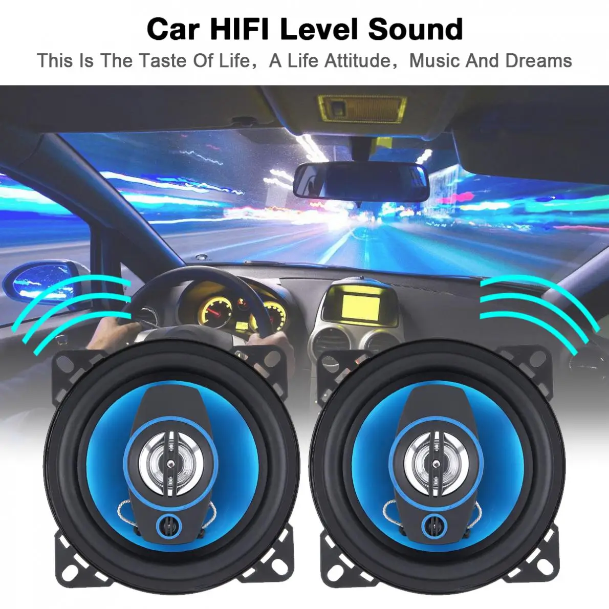 2Pcs 4 Inch 2 Way 300W Car Speakers Automobile HiFi Audio Full Range Frequency Subwoofer Coaxial High Pitch Loudspeakers car coaxial speakers