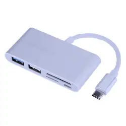 Многофункциональный тип-c к USB 2,0 + USB 3,0 + Micro USB + SD + TF концентратор адаптер кард-ридер usb-разветвитель для Macbook компьютера