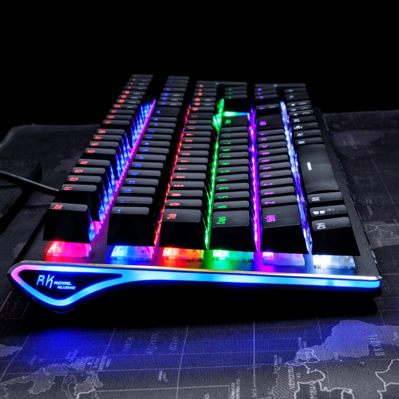 Royal Kludge RK Side 108 клавиш RGB USB Проводная Механическая игровая клавиатура коричневый