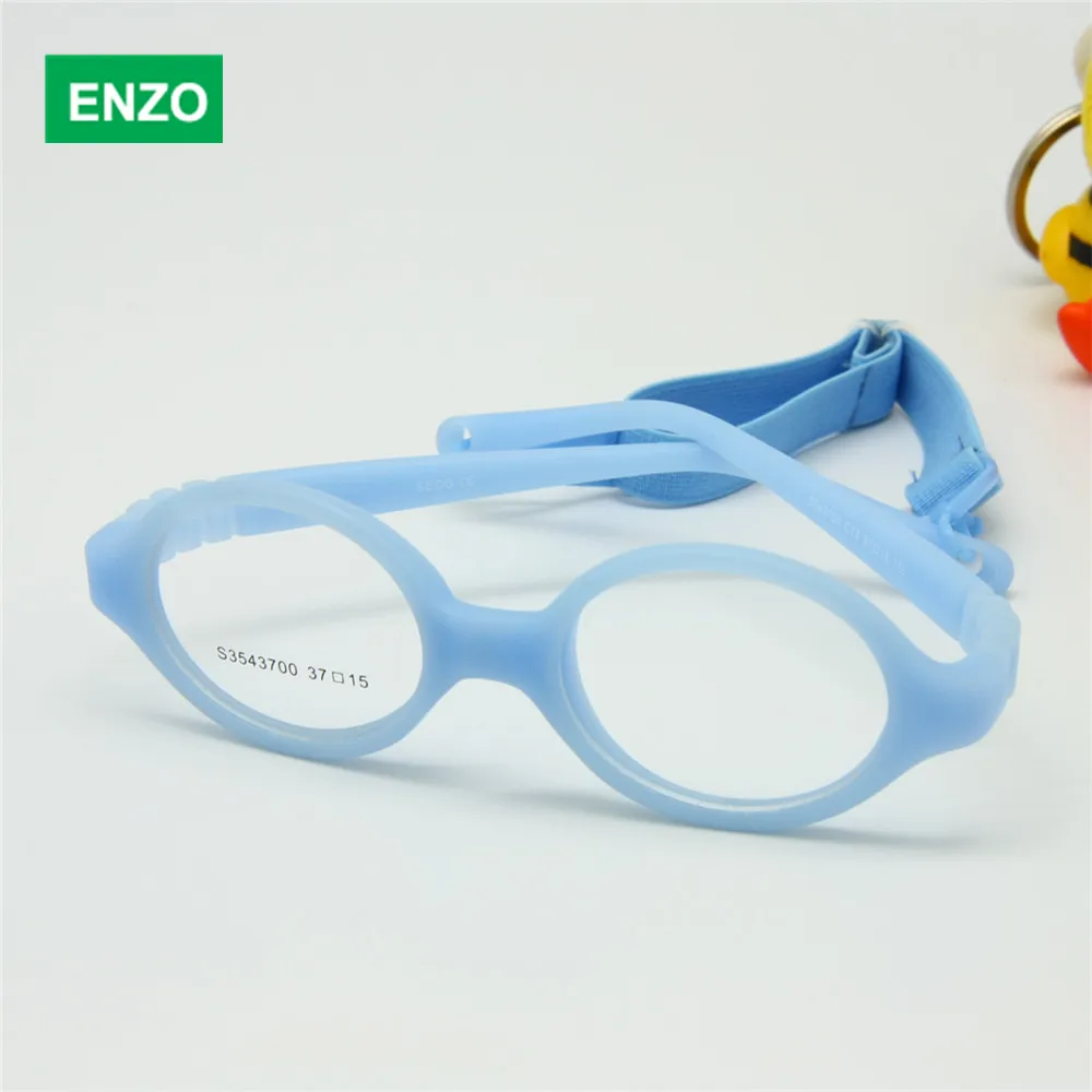 Детские очки не винт сейф сгибаемыми с ремешком, Fliexible оптическая дети кадр с регулярными линзы, Дети очки и шнур - Цвет оправы: blue