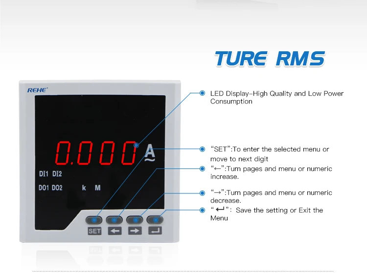 REHE RH-AA31 96*96 мм Цифровой умный однофазный измеритель тока