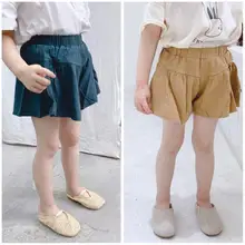 Мода года, летние хлопковые шорты для малышей однотонные шорты для девочек детские штаны юбки детские брюки Одежда для маленьких девочек JW7313