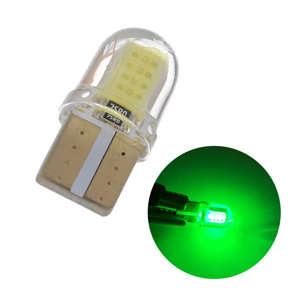 1х T10 Светодиодная лампа W5W светодиодный фонарь 194 168 автомобильный автомаркер ширина парковки внутренний купольный свет лампа для чтения 12 В - Испускаемый цвет: Зеленый