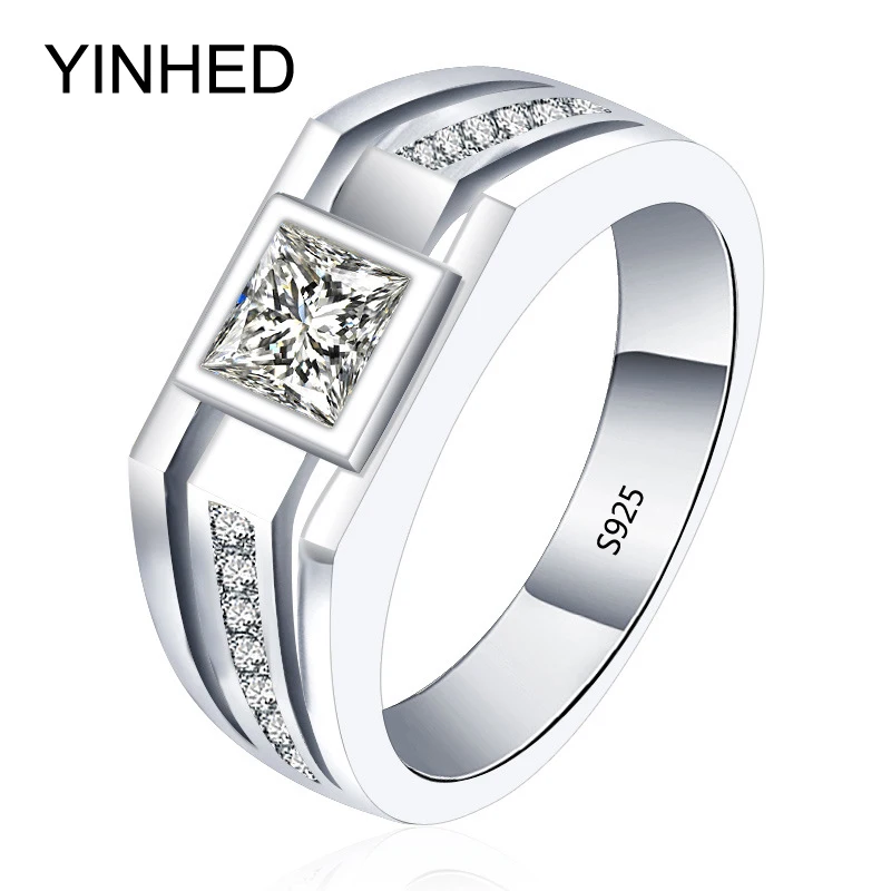 yinhed real solid 925 sterling silver rings for men wedding engagement ring fashion zircon cz jewelry zr282 - Cheap Sterling Silver Wedding Rings yinhed real solid 925 sterling silver rings for men wedding engagement ring fashion zircon cz jewelry zr282 - Cheap Sterling Silver Wedding Rings
