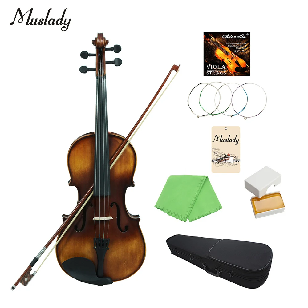 Muslady VLA-30 4/4 полный размер классический альт ель Верхняя доска палисандр гриф с Чехол канифоль ткань для чистки скрипки струны