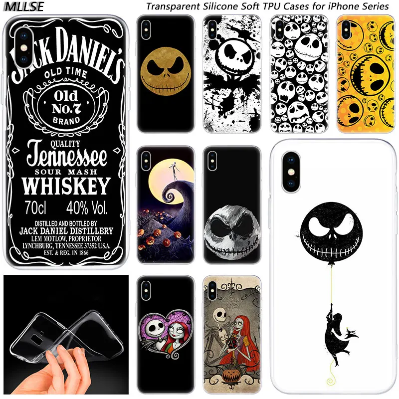 Hot Jack skellington Fashion Silicone Case Cover for Apple iPhones 11 Pro XS Max X XR 7 8 6 6s Plus 5S SE TPU Soft Phone Cases