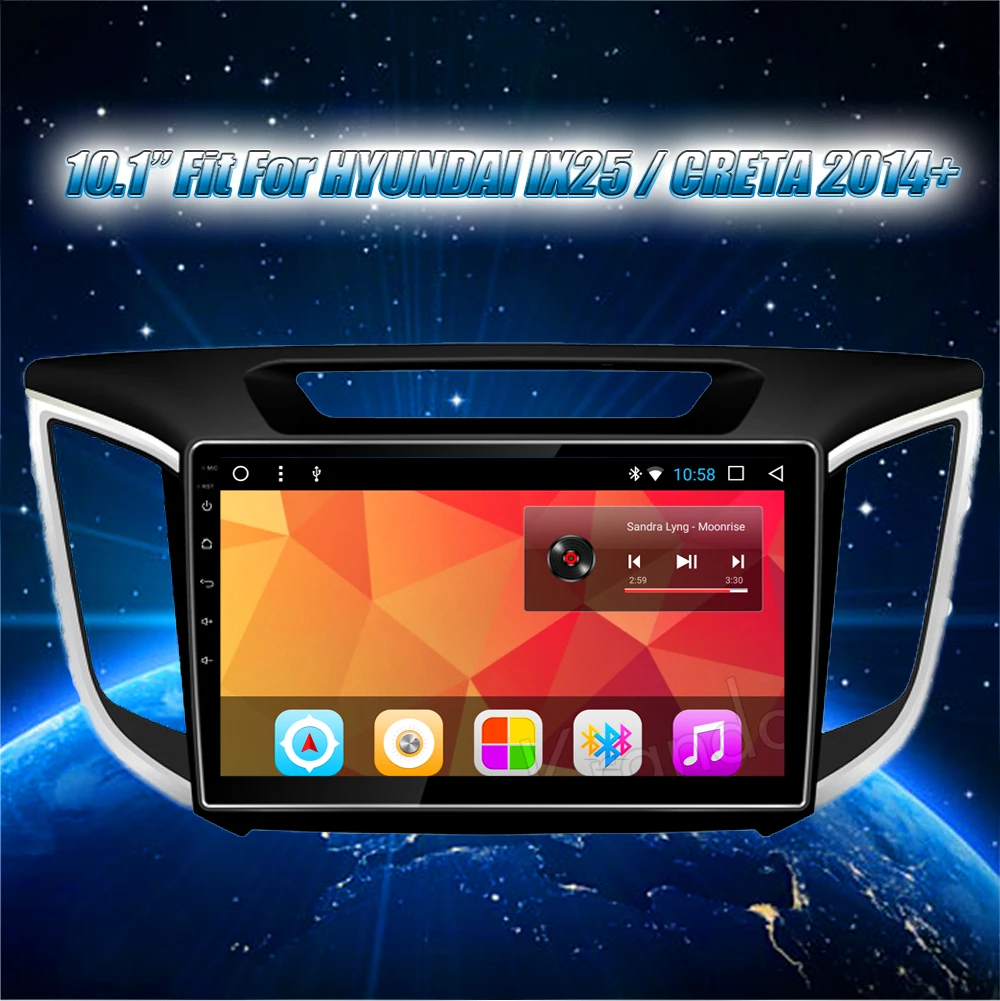 Flash Deal Krando Android 8.1 10.1" IPS Full touch car Multmedia system for HYUNDAI IX25 / CRETA 2014 audio player gps navigation system 0