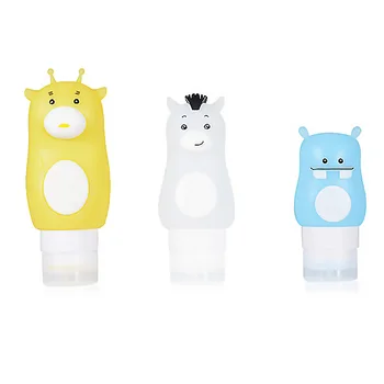 

50/70/90ml Girls Cute Cartoon Shaped Portable Empty Bottle Press Bottles Lotion Shampoo Bath Container Silicone Travel Bottle