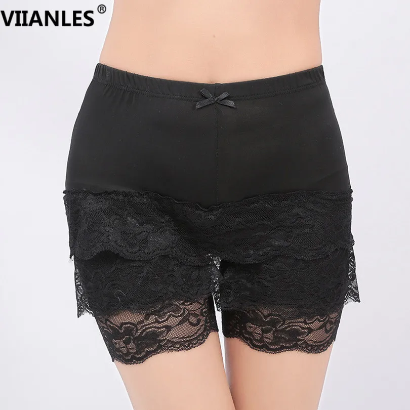 

VIIANLES Fashion New Lace Shorts Hight Qualtiy Deportes Sweet Crochet Tiered Black Skorts Girls White Short PantsDrop Shopping