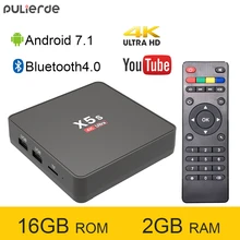 PULIERDE X5S 2GB 16GB Rockchip RK3229 Quad Core Android 7.1 TV BOX Bluetooth4.0 H2.65 4K Smart TV BOX 2.4G WIFI Set-top box