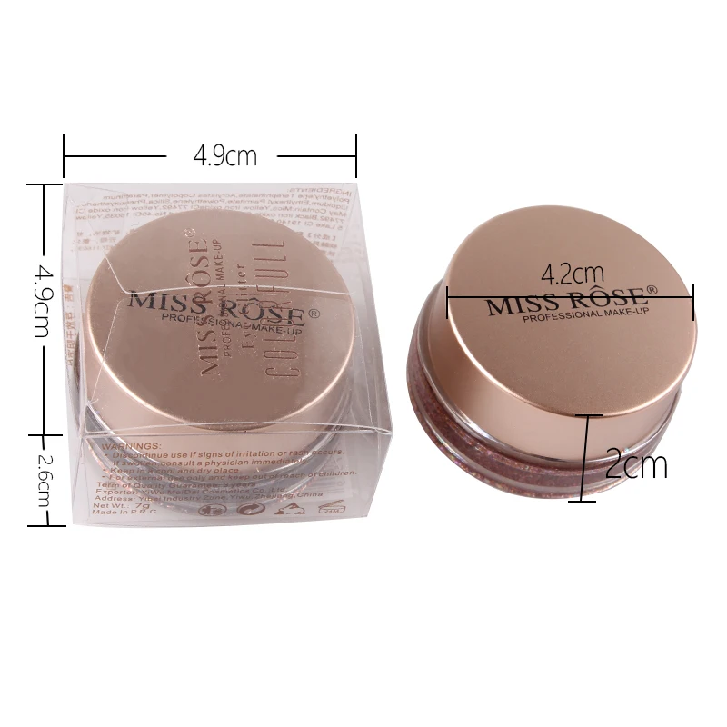 Тени для век MISS ROSE одного цвета мерцающие блестящие пигментные тени палитра