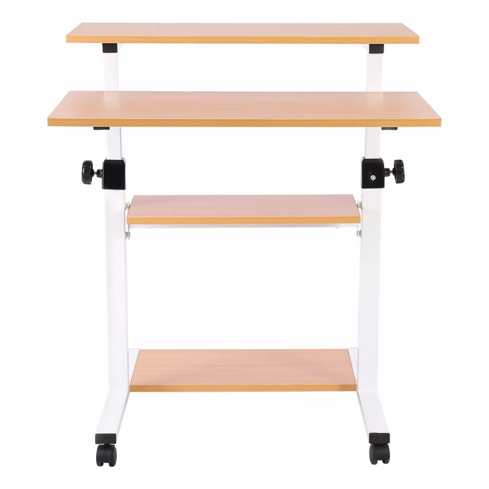 Practical And Convenient Wood Mobile Computer Work Station Desk