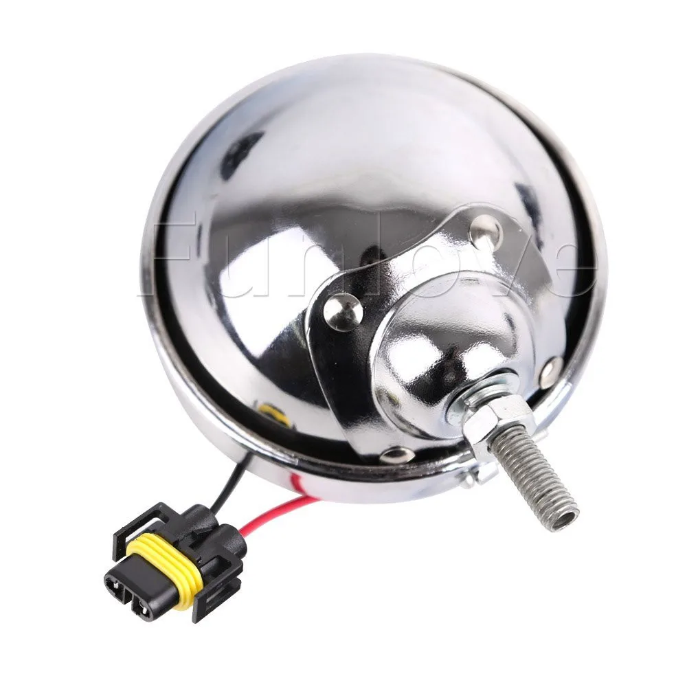 Pair BlackChrome 4.5 LED Fog Light Outer Cover 4 12 LED Fog Light Housing for Harley Davidson (2)