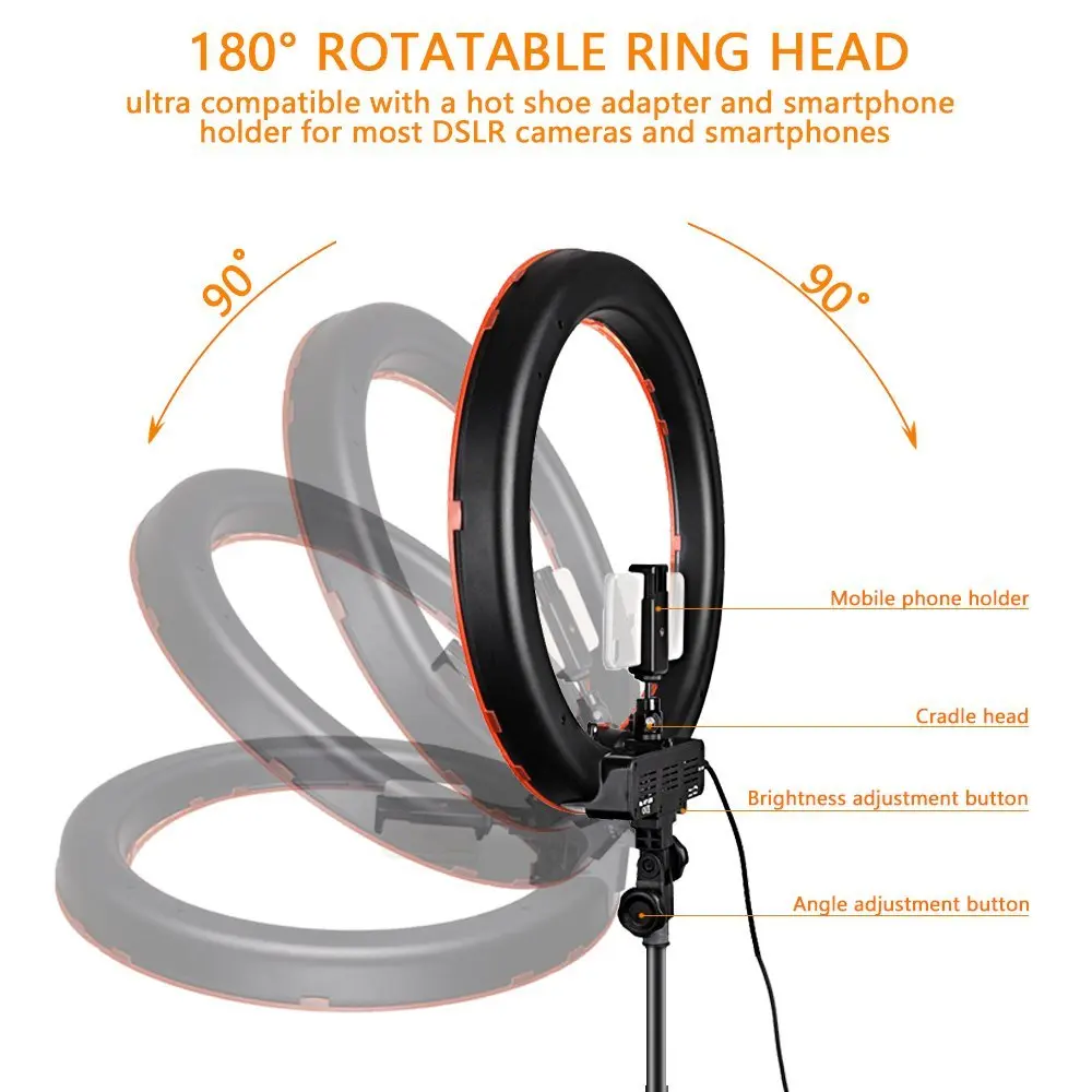  Travor RL-18 Dimmable photography ring light with carry bag 240pcs led beads inside 55w ringlight l - 32826993596