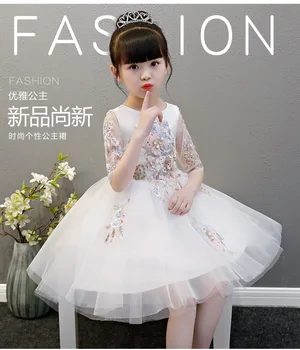 

Summer christmas Princess Cinderella dress baby Girls baptism Dress embroidery Princess Party Dress Ball Gown dress costume