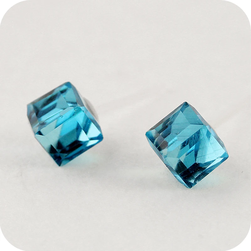 OMH 12 пар Скидка 60% =$0,23/пара EH29 модное украшение с кристаллами квадратные кубические серьги-гвоздики 2 г