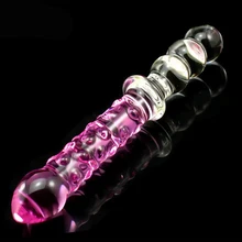 Double Head Crystal Dildo Anal Beads Pyrex Glass Fake Penis Anal Plugs for Men Adult Ass Stimulation Anal Masturbation Sex Toy