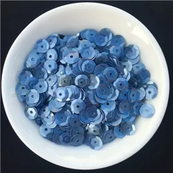 Blue Series Color 6mm Cup Round Loose Sequins for Sewing and Crafting (2500 Pieces, 30g) (Matt Lake Blue)