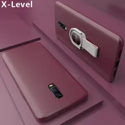 X-уровня для OnePlus 6 т чехол Роскошные Тонкий Мягкие TPU силикона защитное кольцо держатель чехол для телефона для One Plus 6 т задняя крышка