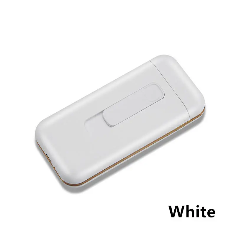 20 шт Емкость портсигар Чехол коробка с электронная USB Зажигалка для тонкая сигарета водонепроницаемый портсигар плазменная зажигалка - Цвет: White