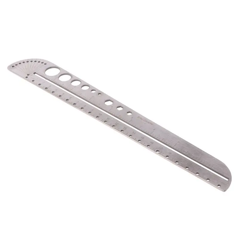 

Multifunction Ruler Stainless Steel Compasses Protractor Hexagon Ruler Scale Tool