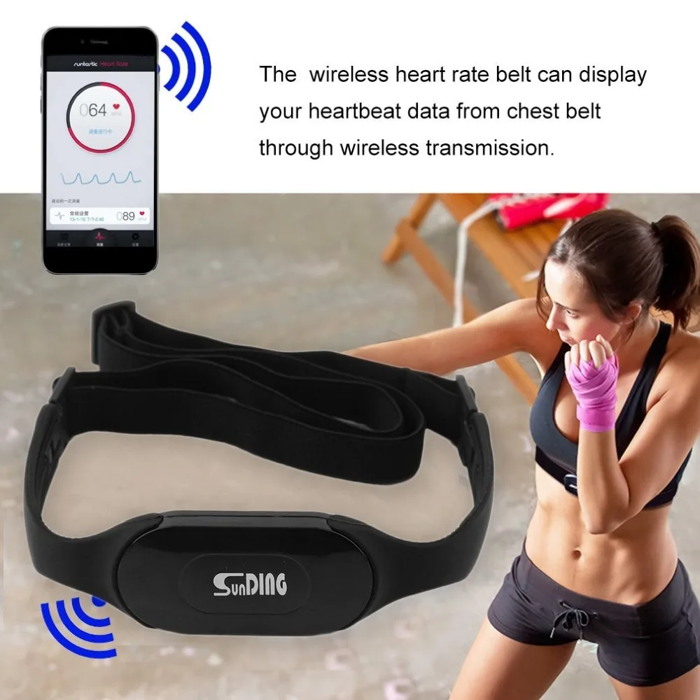 

Waterproof Bluetooth 4.0 Wireless Heart Rate Monitor Wireless Heart Beat Belt Sports Perform Calories and Fat Calculation Black