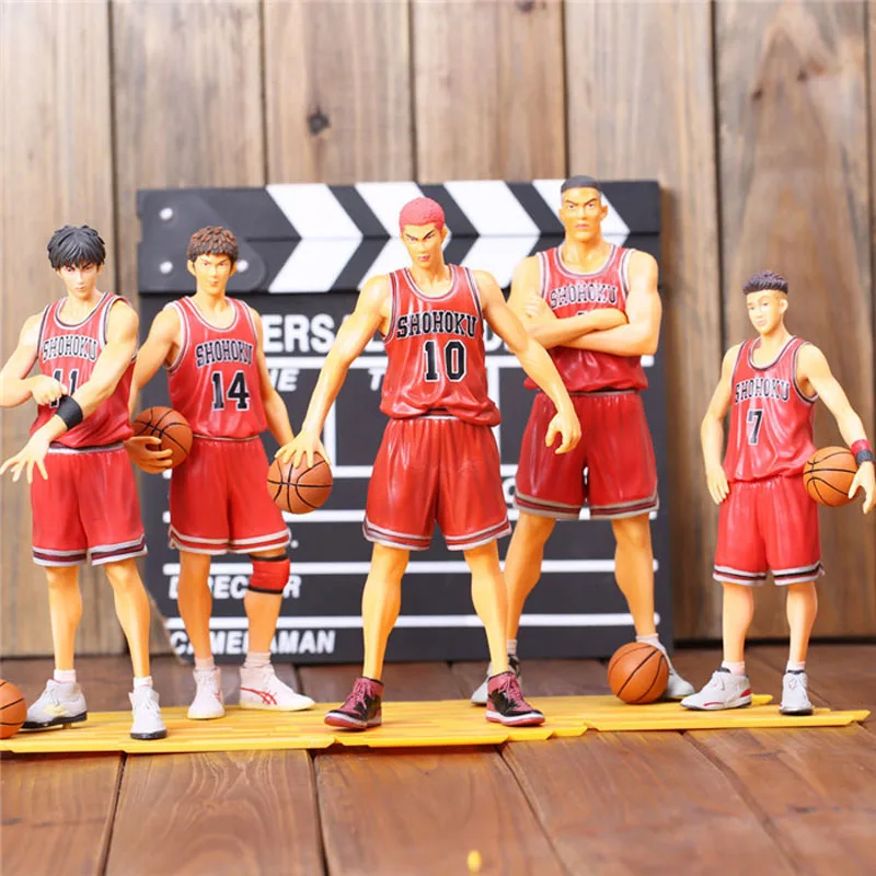 

Good PVC Full Set Shohoku Slamdunk Anime Figure Miyagi Akagi Rukawa Sakuragi Mitsui SLAM DUNK Model Toy Boy Gift Collectibles