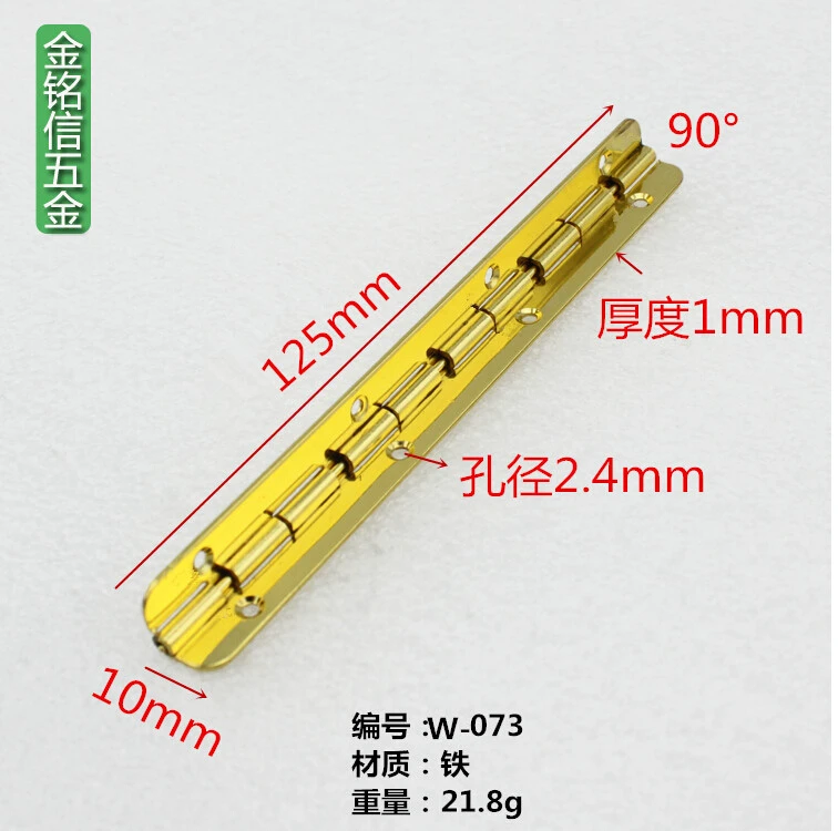 

10*120mm Cabinet Drawer Butt Hinge 8 small hole piano hinge With screws Long Metal Hinge Wooden Gift Box gold Chrome W-073