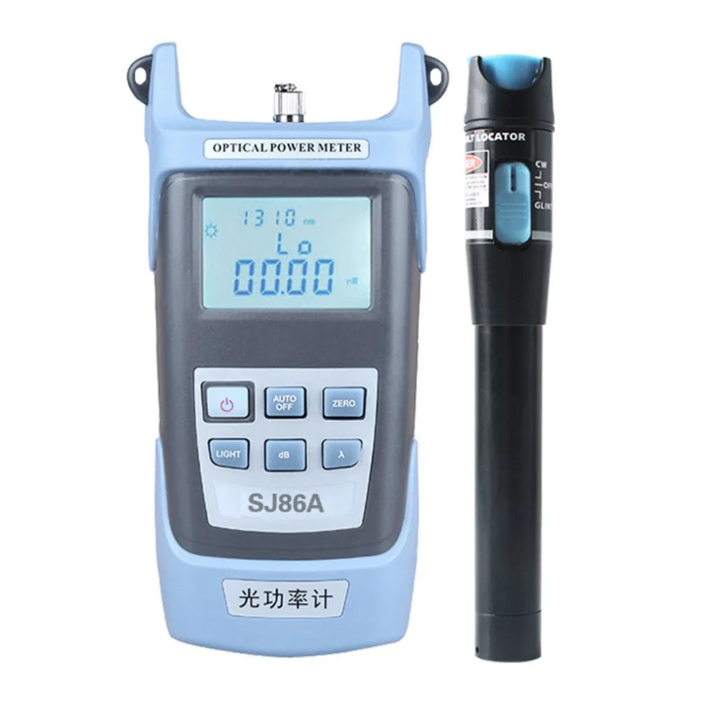 

2in1 Fiber Optical Power Meter Set Cable 5Km Test Instrument Visual Fault Locator Pen + Proofread Function 7 Wavelengths Quality